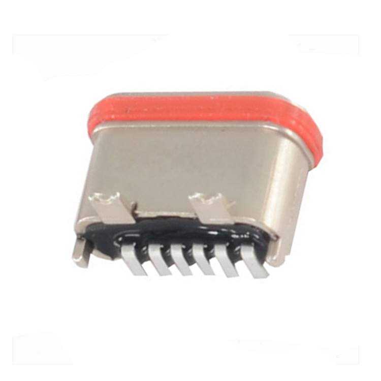 180度立式6P貼板L7.2鋅合金TYPE-C防水母座