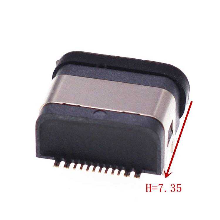 TYPE-C16P防水母座四腳插板H7.35