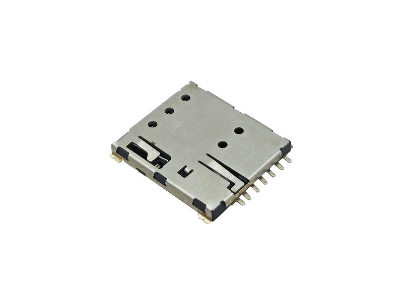 NANO SIM自彈式6+1P 1.37H常閉開(kāi)關(guān)卡座