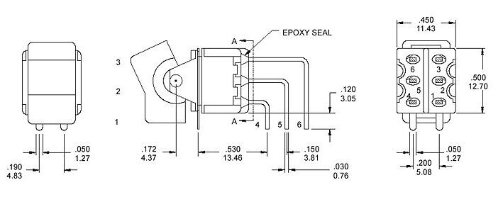RS8-202R4鈕子開關圖紙