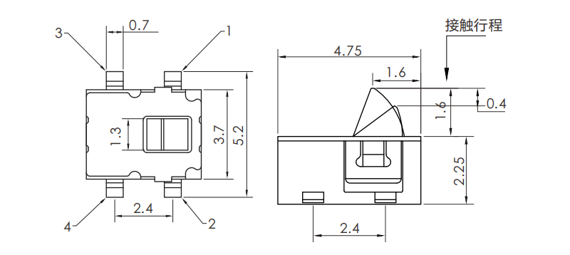 4.75*2.25檢測開關尺寸圖
