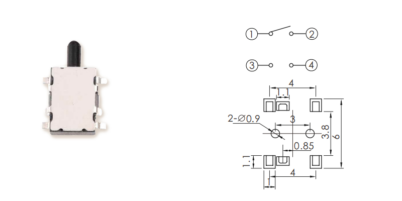 2.55*5.5小烏龜復位檢測開關安裝圖